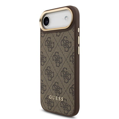 Apple iPhone 17 Air Kılıf Guess Orjinal Lisanslı M-safe Şarj Özellikli 4G Metal Büyük Logolu Kartlıklı Kapak