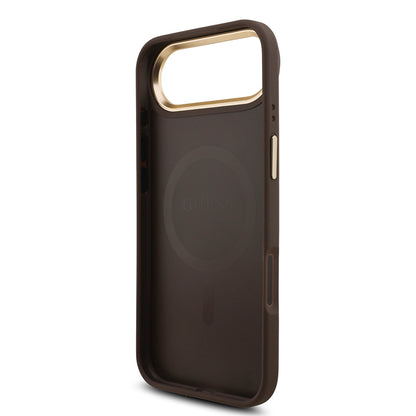 Apple iPhone 17 Air Kılıf Guess Orjinal Lisanslı M-safe Şarj Özellikli 4G Metal Büyük Logolu Kartlıklı Kapak