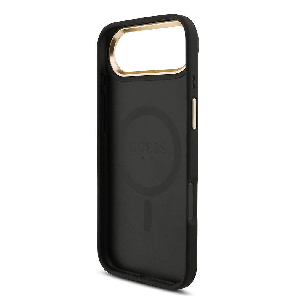 Apple iPhone 17 Air Kılıf Guess Orjinal Lisanslı M-safe Şarj Özellikli 4G Metal Büyük Logolu Kartlıklı Kapak