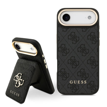 Apple iPhone 17 Air Kılıf Guess Orjinal Lisanslı M-safe Şarj Özellikli 4G Metal Büyük Logolu Kartlıklı Kapak