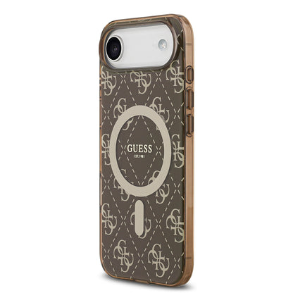Apple iPhone 17 Air Kılıf Guess Orjinal Lisanslı M-safe Şarj Özellikli IML Baskılı Klasik Logolu 4G Desenli Kapak