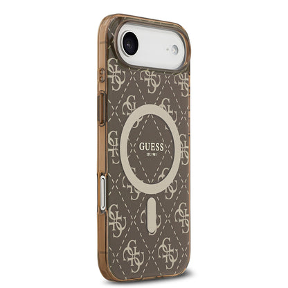 Apple iPhone 17 Air Kılıf Guess Orjinal Lisanslı M-safe Şarj Özellikli IML Baskılı Klasik Logolu 4G Desenli Kapak
