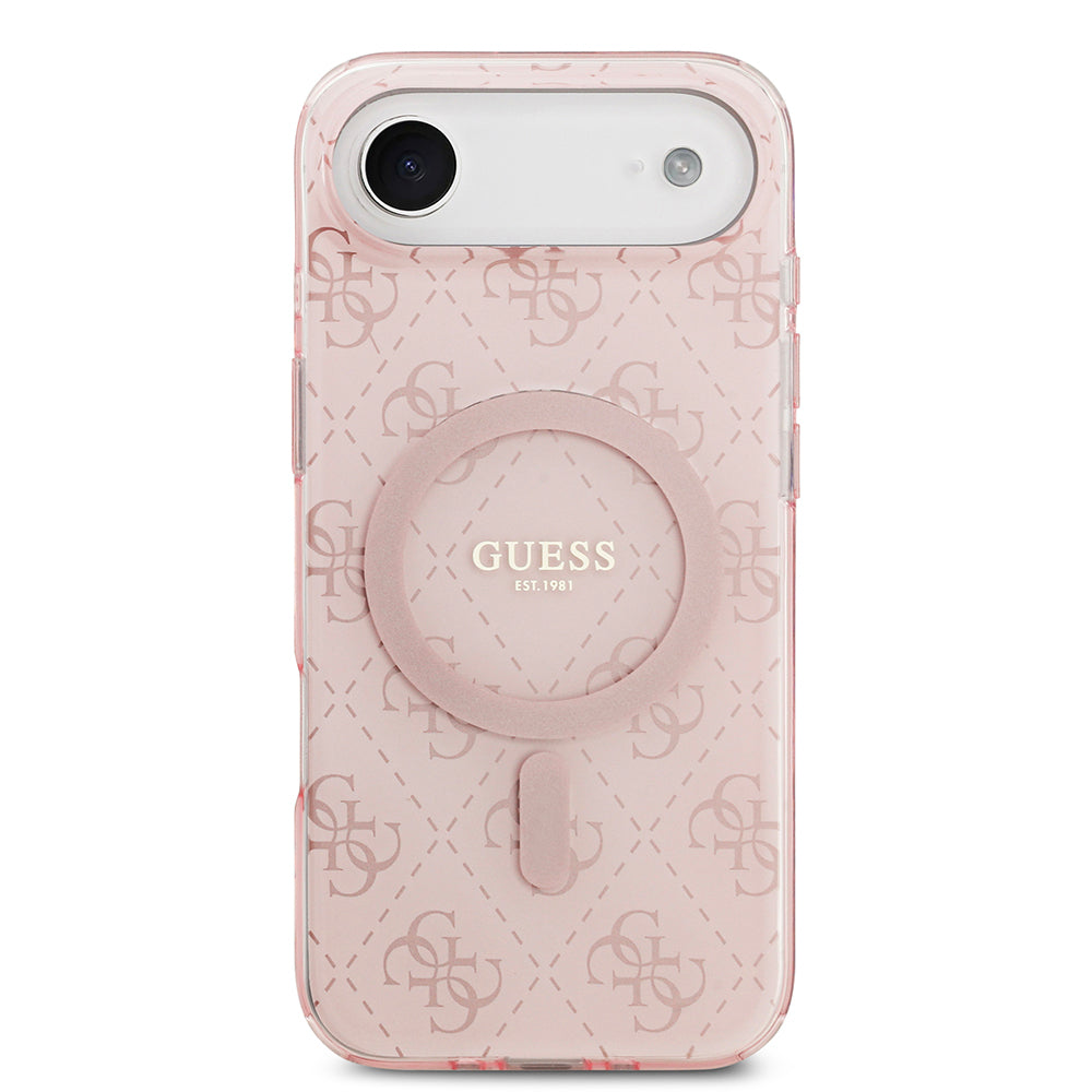 Apple iPhone 17 Air Kılıf Guess Orjinal Lisanslı M-safe Şarj Özellikli IML Baskılı Klasik Logolu 4G Desenli Kapak