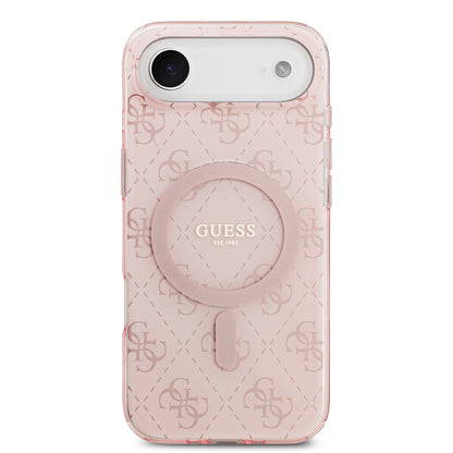 Apple iPhone 17 Air Kılıf Guess Orjinal Lisanslı M-safe Şarj Özellikli IML Baskılı Klasik Logolu 4G Desenli Kapak