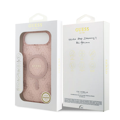 Apple iPhone 17 Air Kılıf Guess Orjinal Lisanslı M-safe Şarj Özellikli IML Baskılı Klasik Logolu 4G Desenli Kapak