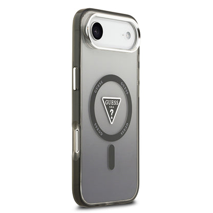 Apple iPhone 17 Air Kılıf Guess Orjinal Lisanslı M-safe Şarj Özellikli IML Baskılı Üçgen Logolu Metal Kamera Çerçeveli Kapak