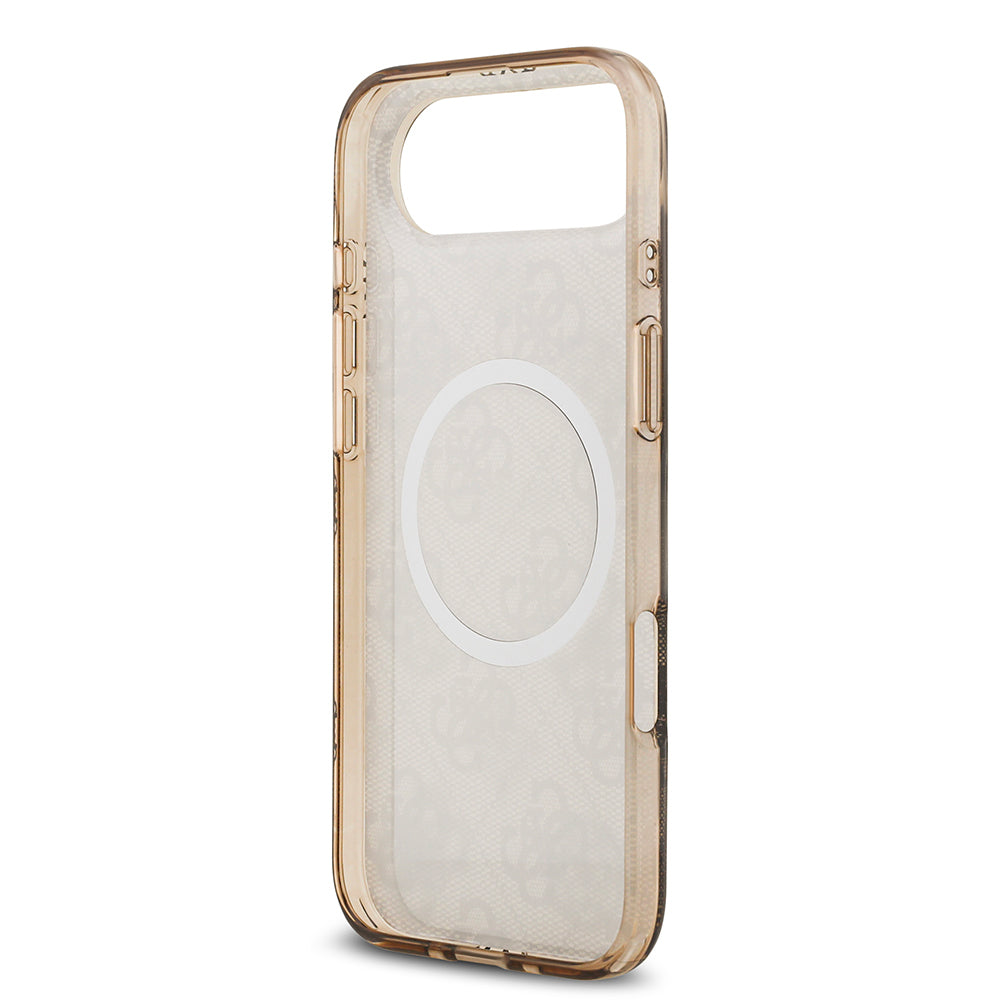 Apple iPhone 17 Air Kılıf Guess Orjinal Lisanslı M-safe Şarj Özellikli IML Peony ve 4G Desenli Klasik Logolu Kapak