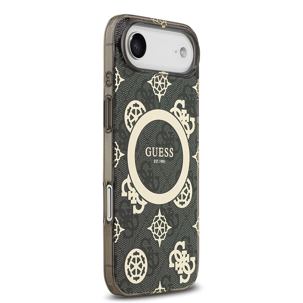 Apple iPhone 17 Air Kılıf Guess Orjinal Lisanslı M-safe Şarj Özellikli IML Peony ve 4G Desenli Klasik Logolu Kapak