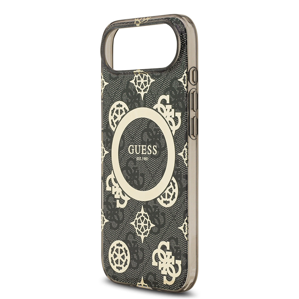 Apple iPhone 17 Air Kılıf Guess Orjinal Lisanslı M-safe Şarj Özellikli IML Peony ve 4G Desenli Klasik Logolu Kapak
