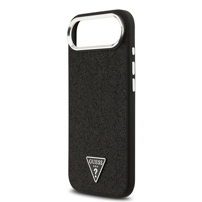 Apple iPhone 17 Air Kılıf Guess Orjinal Lisanslı M-safe Şarj Özellikli Metal Kamera Çerçeveli Üçgen Logolu Glitter Kapak