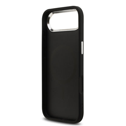 Apple iPhone 17 Air Kılıf Guess Orjinal Lisanslı M-safe Şarj Özellikli Metal Kamera Çerçeveli Üçgen Logolu Glitter Kapak
