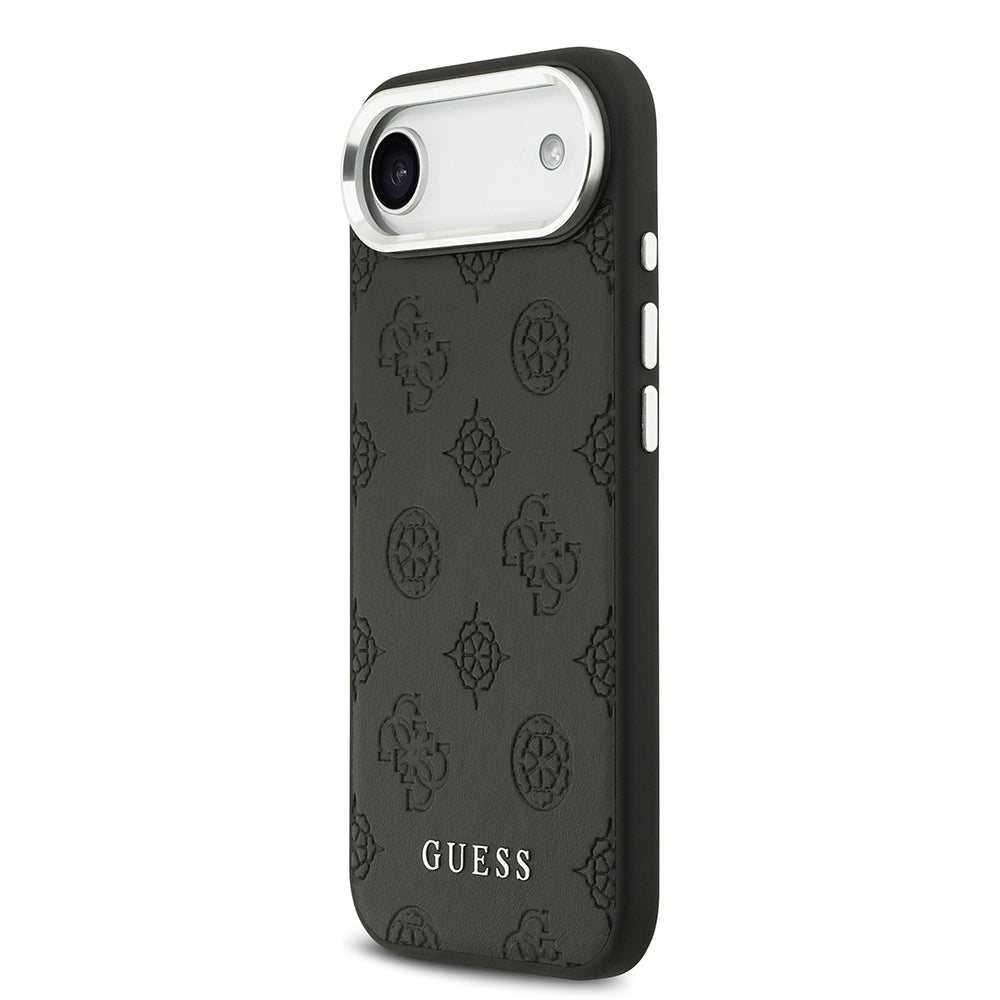 Apple iPhone 17 Air Kılıf Guess Orjinal Lisanslı M-safe Şarj Özellikli Sıcak Baskılı Klasik Yazı Logolu PU Deri Peony Kapak