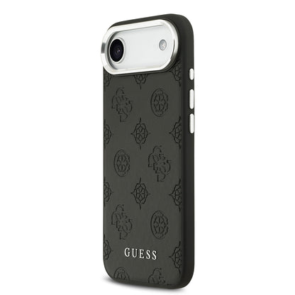Apple iPhone 17 Air Kılıf Guess Orjinal Lisanslı M-safe Şarj Özellikli Sıcak Baskılı Klasik Yazı Logolu PU Deri Peony Kapak