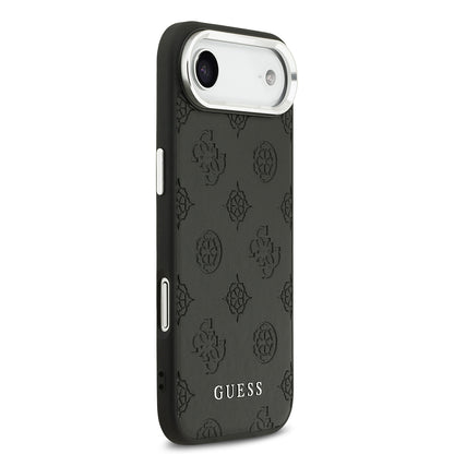 Apple iPhone 17 Air Kılıf Guess Orjinal Lisanslı M-safe Şarj Özellikli Sıcak Baskılı Klasik Yazı Logolu PU Deri Peony Kapak