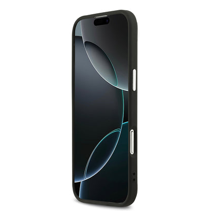 Apple iPhone 17 Air Kılıf Guess Orjinal Lisanslı M-safe Şarj Özellikli Sıcak Baskılı Klasik Yazı Logolu PU Deri Peony Kapak