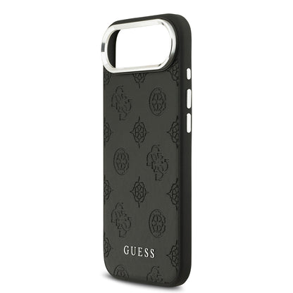 Apple iPhone 17 Air Kılıf Guess Orjinal Lisanslı M-safe Şarj Özellikli Sıcak Baskılı Klasik Yazı Logolu PU Deri Peony Kapak