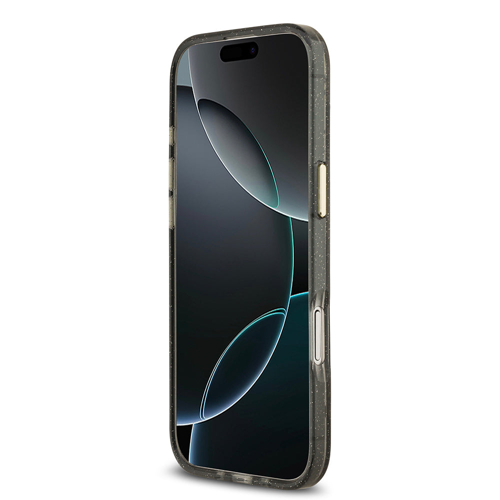 Apple iPhone 17 Air Kılıf Guess Orjinal Lisanslı M-safe Şarj Özellikli Simli Çiçek Desenli Metal Kamera Çerçeveli Üçgen Logolu Kapak