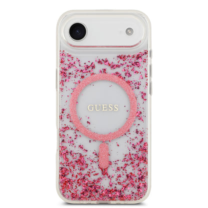 Apple iPhone 17 Air Kılıf Guess Orjinal Lisanslı M-safe Şarj Özellikli Transparan Resin Bottom Kapak