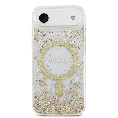 Apple iPhone 17 Air Kılıf Guess Orjinal Lisanslı M-safe Şarj Özellikli Transparan Resin Bottom Kapak
