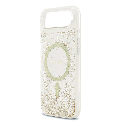 Apple iPhone 17 Air Kılıf Guess Orjinal Lisanslı M-safe Şarj Özellikli Transparan Resin Bottom Kapak
