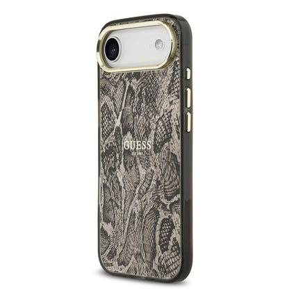 Apple iPhone 17 Air Kılıf Guess Orjinal Lisanslı M-safe Şarj Özellikli Yazı Logolu Python Desenli Kapak