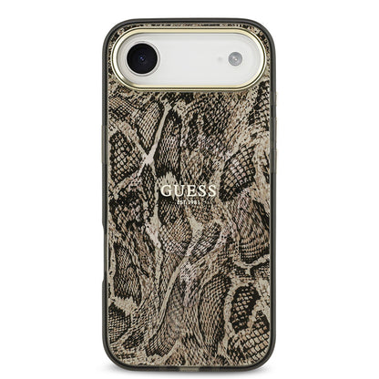 Apple iPhone 17 Air Kılıf Guess Orjinal Lisanslı M-safe Şarj Özellikli Yazı Logolu Python Desenli Kapak