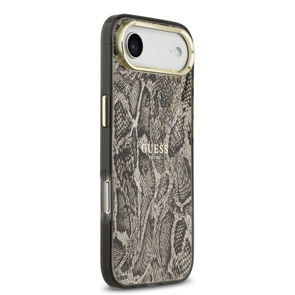 Apple iPhone 17 Air Kılıf Guess Orjinal Lisanslı M-safe Şarj Özellikli Yazı Logolu Python Desenli Kapak