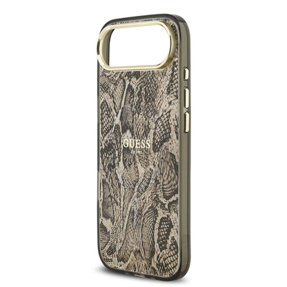 Apple iPhone 17 Air Kılıf Guess Orjinal Lisanslı M-safe Şarj Özellikli Yazı Logolu Python Desenli Kapak