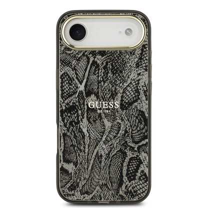 Apple iPhone 17 Air Kılıf Guess Orjinal Lisanslı M-safe Şarj Özellikli Yazı Logolu Python Desenli Kapak