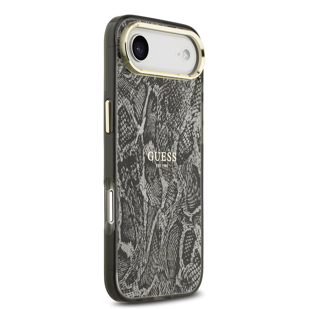 Apple iPhone 17 Air Kılıf Guess Orjinal Lisanslı M-safe Şarj Özellikli Yazı Logolu Python Desenli Kapak