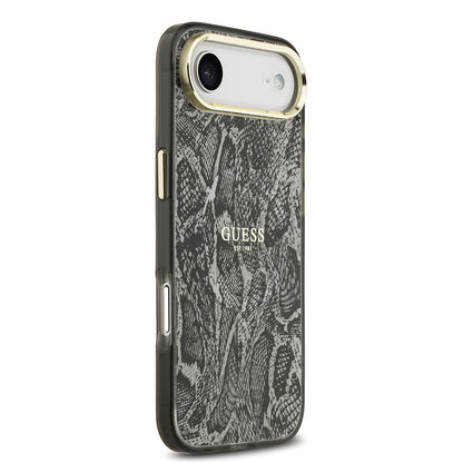 Apple iPhone 17 Air Kılıf Guess Orjinal Lisanslı M-safe Şarj Özellikli Yazı Logolu Python Desenli Kapak