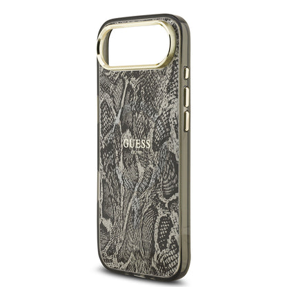 Apple iPhone 17 Air Kılıf Guess Orjinal Lisanslı M-safe Şarj Özellikli Yazı Logolu Python Desenli Kapak