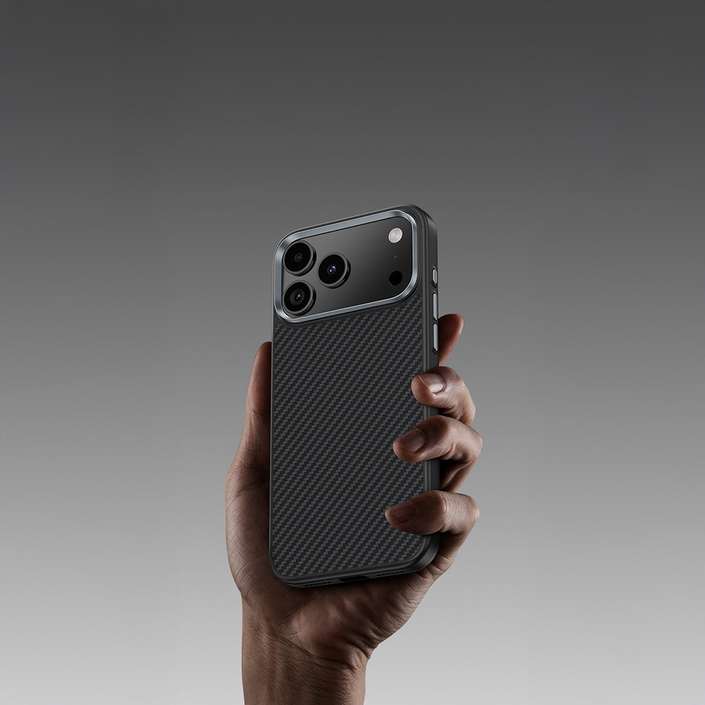 Apple iPhone 17 Air Kılıf Karbon Fiber M-safe Şarj Özellikli Benks Hybrid ArmorPro 600D Kevlar Kapak