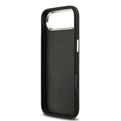 Apple iPhone 17 Air Kılıf Karl Lagerfeld Orjinal Lisanslı M-safe Şarj Özellikli Delikli Tasarım Metal Logolu PU Deri Kapak
