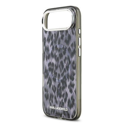 Apple iPhone 17 Air Kılıf Karl Lagerfeld Orjinal Lisanslı M-safe Şarj Özellikli IML Leopar Baskılı Kapak