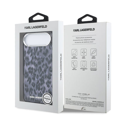 Apple iPhone 17 Air Kılıf Karl Lagerfeld Orjinal Lisanslı M-safe Şarj Özellikli IML Leopar Baskılı Kapak