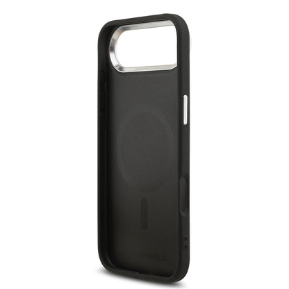 Apple iPhone 17 Air Kılıf Karl Lagerfeld Orjinal Lisanslı M-safe Şarj Özellikli Metal Kamera ve Buton Tasarımlı Choupette PU Deri Kapak