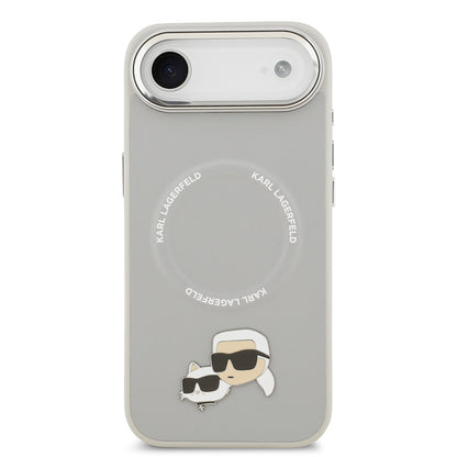 Apple iPhone 17 Air Kılıf Karl Lagerfeld Orjinal Lisanslı M-safe Şarj Özellikli Metal Kamera ve Buton Tasarımlı K&C PU Deri Kapak
