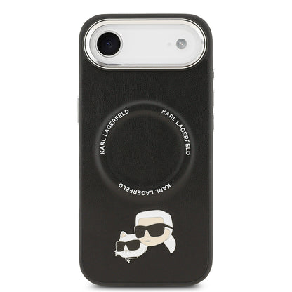 Apple iPhone 17 Air Kılıf Karl Lagerfeld Orjinal Lisanslı M-safe Şarj Özellikli Metal Kamera ve Buton Tasarımlı K&C PU Deri Kapak