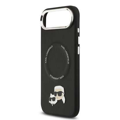 Apple iPhone 17 Air Kılıf Karl Lagerfeld Orjinal Lisanslı M-safe Şarj Özellikli Metal Kamera ve Buton Tasarımlı K&C PU Deri Kapak