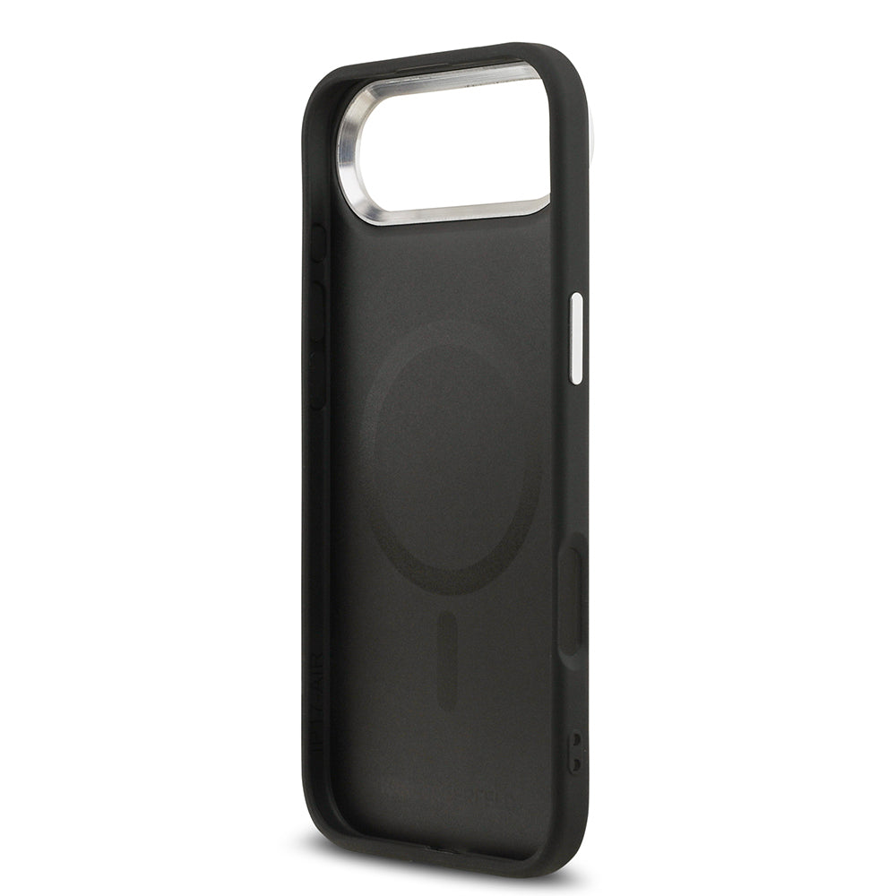 Apple iPhone 17 Air Kılıf Karl Lagerfeld Orjinal Lisanslı M-safe Şarj Özellikli Metal Kamera ve Buton Tasarımlı K&C PU Deri Kapak