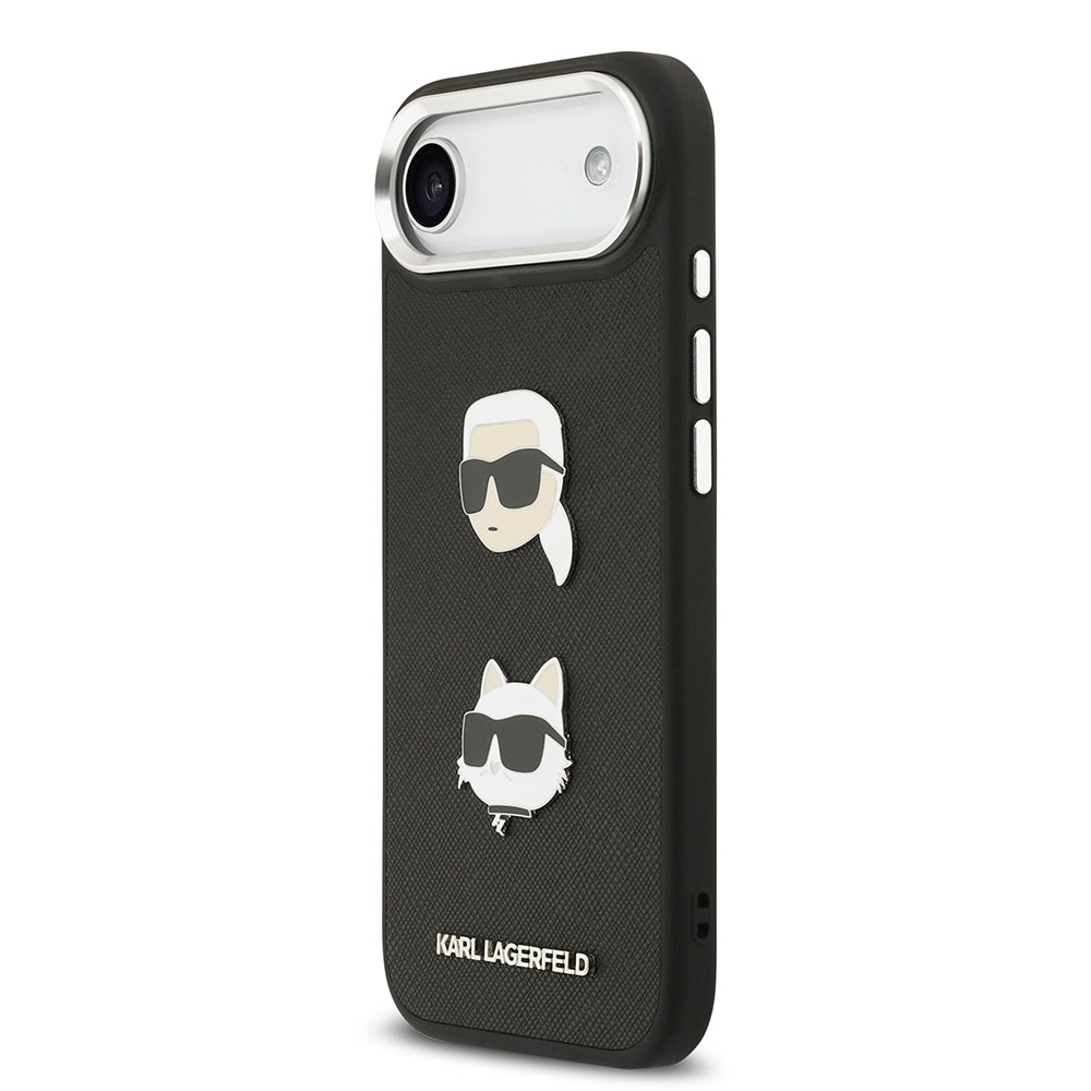 Apple iPhone 17 Air Kılıf Karl Lagerfeld Orjinal Lisanslı Metal Logolu K&C Heads Pin Kapak