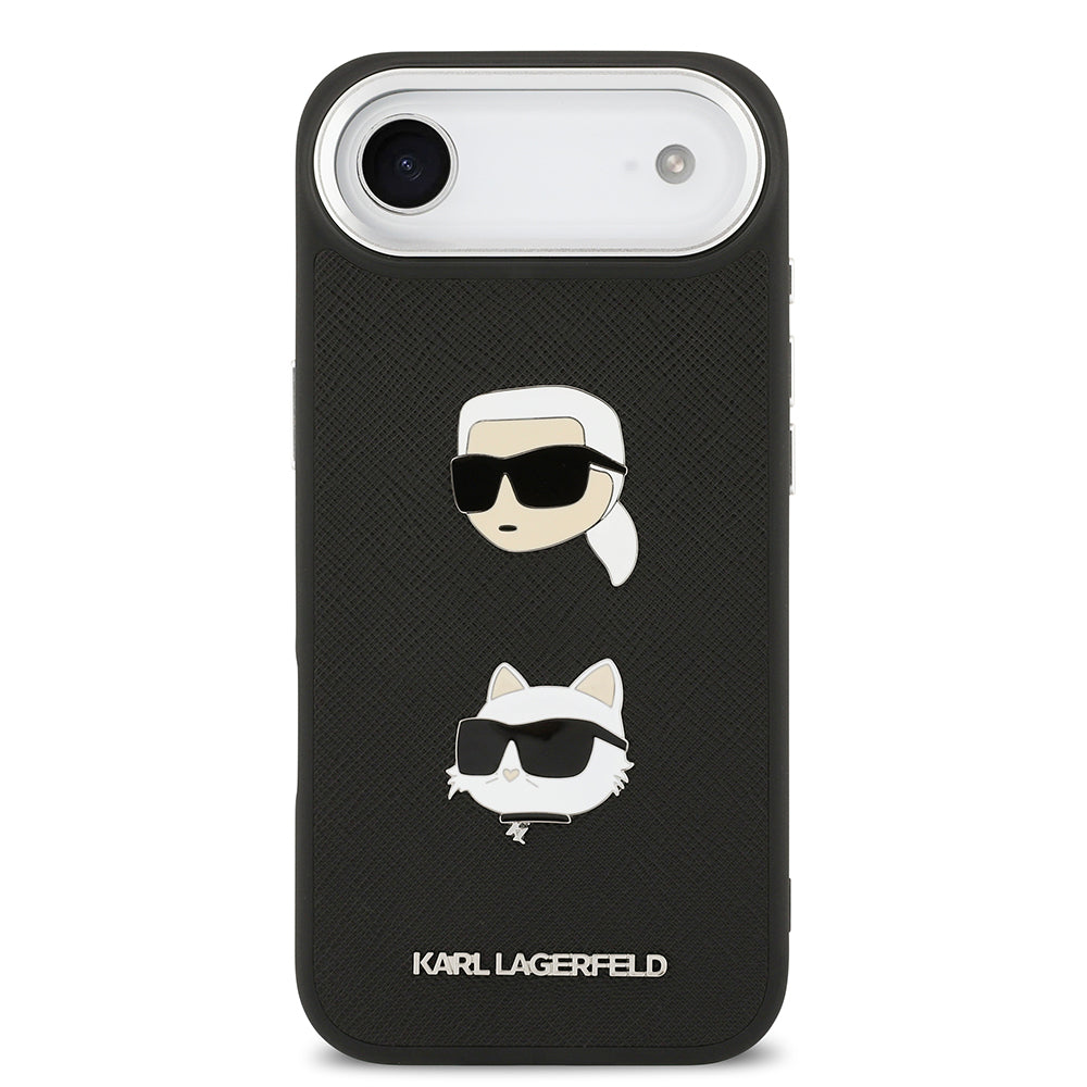 Apple iPhone 17 Air Kılıf Karl Lagerfeld Orjinal Lisanslı Metal Logolu K&C Heads Pin Kapak