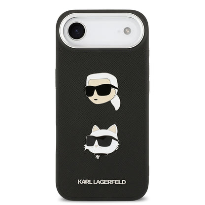 Apple iPhone 17 Air Kılıf Karl Lagerfeld Orjinal Lisanslı Metal Logolu K&C Heads Pin Kapak