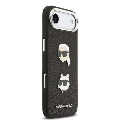 Apple iPhone 17 Air Kılıf Karl Lagerfeld Orjinal Lisanslı Metal Logolu K&C Heads Pin Kapak