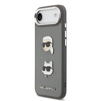 Apple iPhone 17 Air Kılıf Karl Lagerfeld Orjinal Lisanslı Metal Logolu K&C Heads Pin Kapak