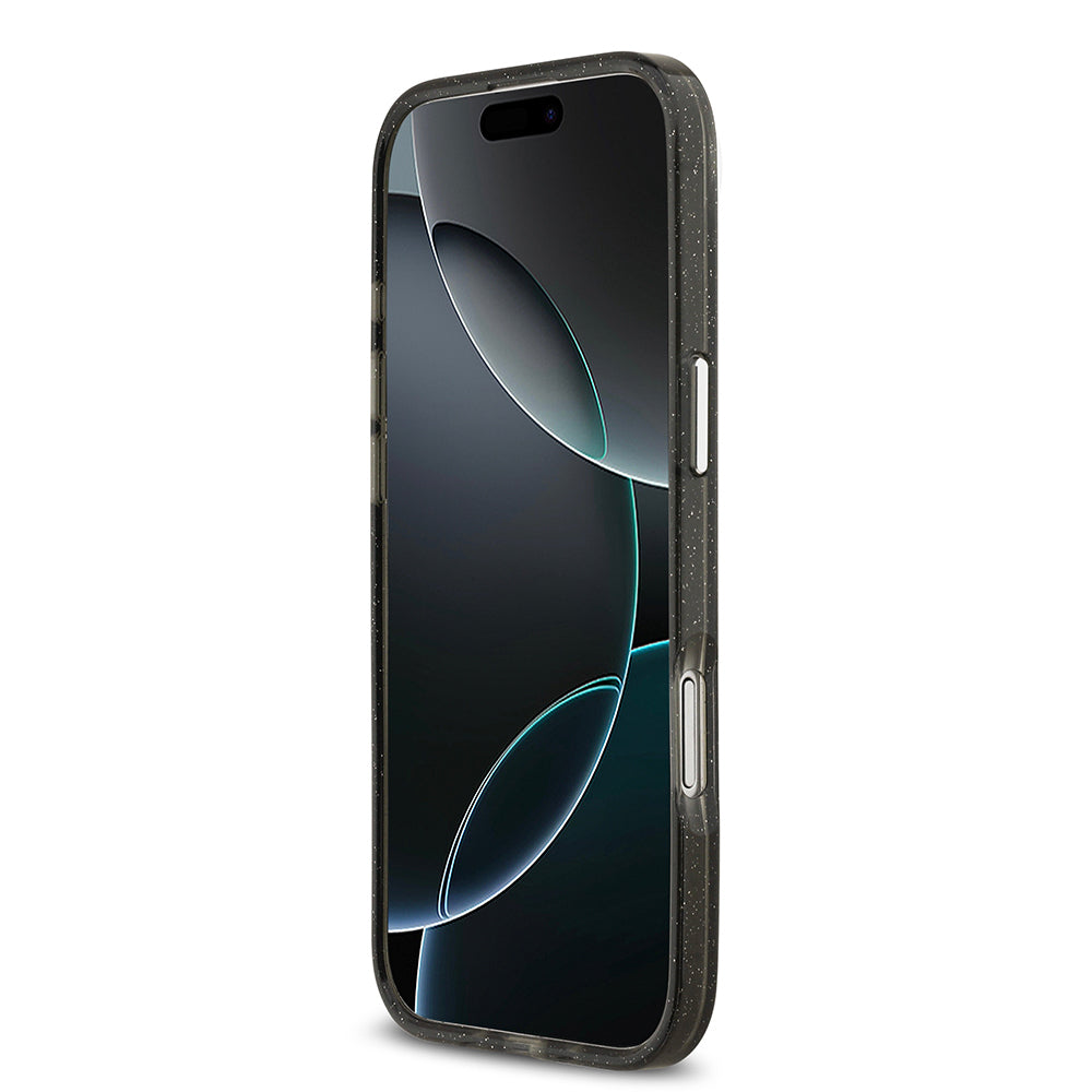 Apple iPhone 17 Air Kılıf Karl Lagerfeld Orjinal Lisanslı Parlayan Simli Karl & Choupette Heads Kapak