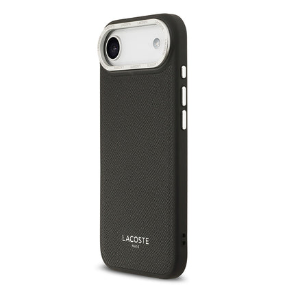 Apple iPhone 17 Air Kılıf Lacoste Orjinal Lisanslı M-safe Şarj Özellikli Champs Elysees PU Deri Tasarımlı Kapak