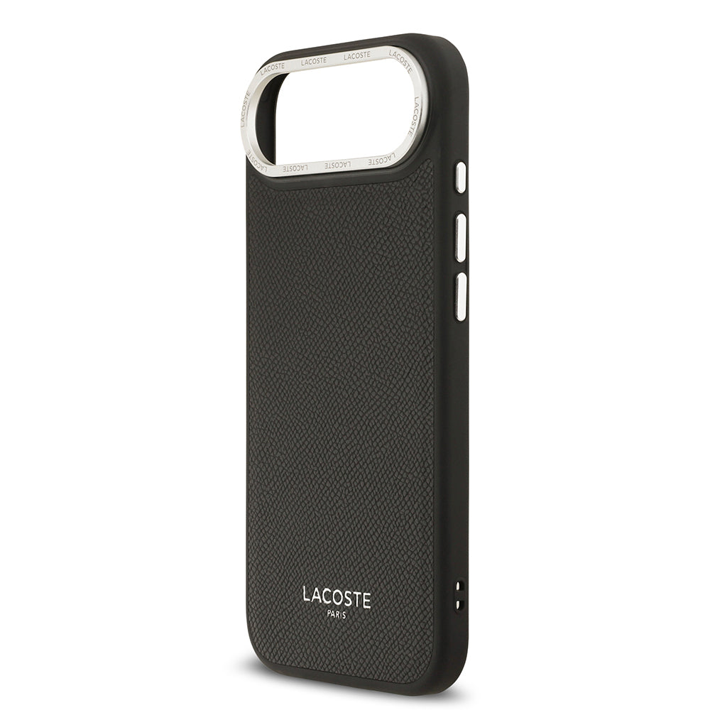 Apple iPhone 17 Air Kılıf Lacoste Orjinal Lisanslı M-safe Şarj Özellikli Champs Elysees PU Deri Tasarımlı Kapak