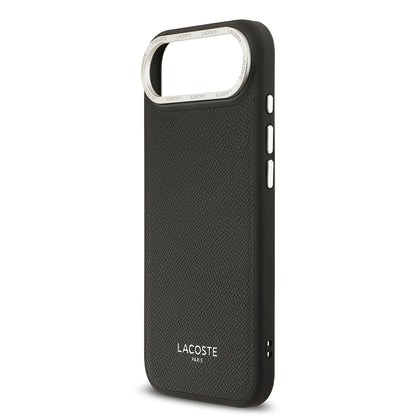 Apple iPhone 17 Air Kılıf Lacoste Orjinal Lisanslı M-safe Şarj Özellikli Champs Elysees PU Deri Tasarımlı Kapak